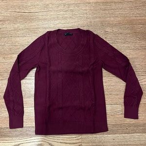Banana Republic Factory Burgundy Cable Knit Sweater